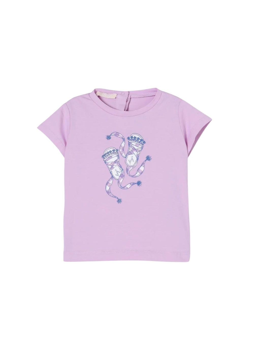 T-shirt bambina glicine chiaro con stampa scarpette da ballo
