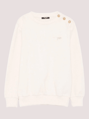 Felpa beige con bottoni dorati BX4R10 Z3183 /109OR BALMAIN 