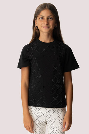 T-shirt con strass EFTS248 0 JE006 /N000 ELISABETTA FRANCHI La Mia Bambina 