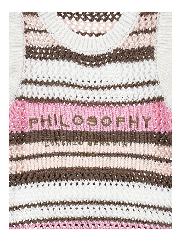 Vestito a righe con logo Philosophy I9G906 7030 /390 PHILOSOPHY KIDS 
