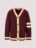 Cardigan bordeaux per con borchie