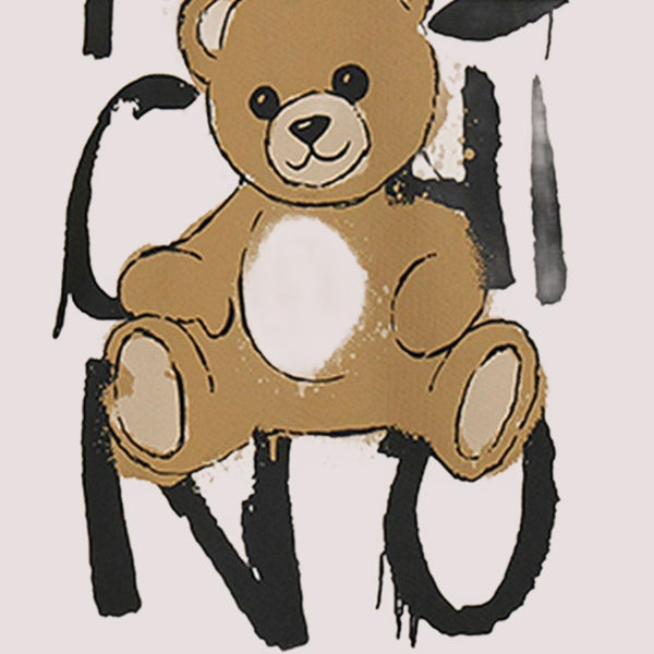 Felpa ivory per bambini con Teddy Bear e logo HUF098 LCA77 /10123 MOSCHINO 