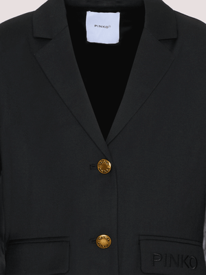 Giacca nera per bambina con logo KFGC001 C ML025 /N000 PINKO 