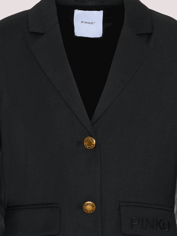 Giacca nera per bambina con logo KFGC001 C ML025 /N000 PINKO 