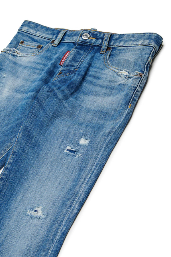 Jeans straight lavaggio blu chiaro - Stanislav DQ0731 D0AFN /DQ01 DSQUARED2 JUNIOR 