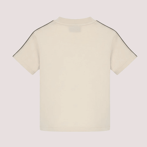 T-shirt con logo stampato sul petto e bande in gros-grain avorio sulle maniche PBAA011S26JER001 /92 PALM ANGELS 