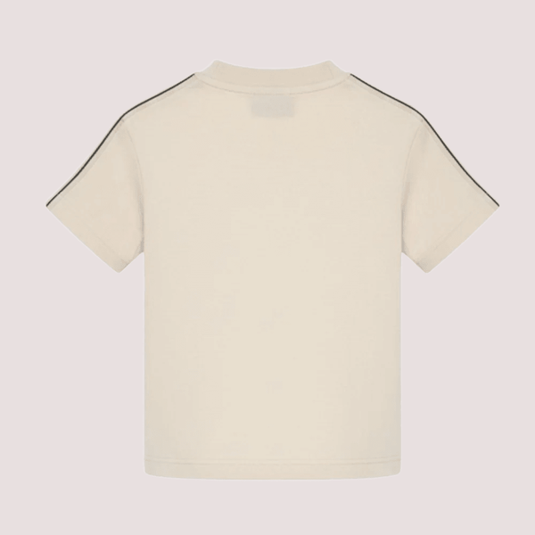 T-shirt con logo stampato sul petto e bande in gros-grain avorio sulle maniche PBAA011S26JER001 /92 PALM ANGELS 