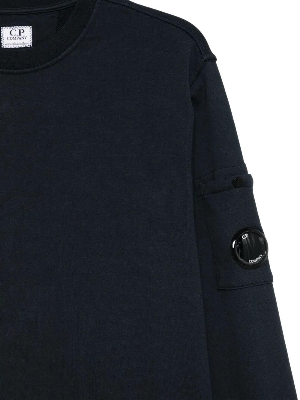 Maglia bambino blu navy in cotone con dettaglio lente