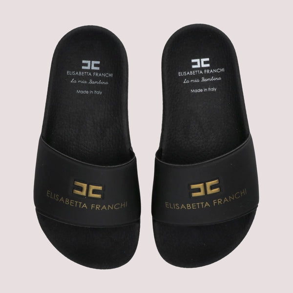 Ciabatte pool side con fascia logo butter F4A0 E0607 1745 /0999 ELISABETTA FRANCHI La Mia Bambina 