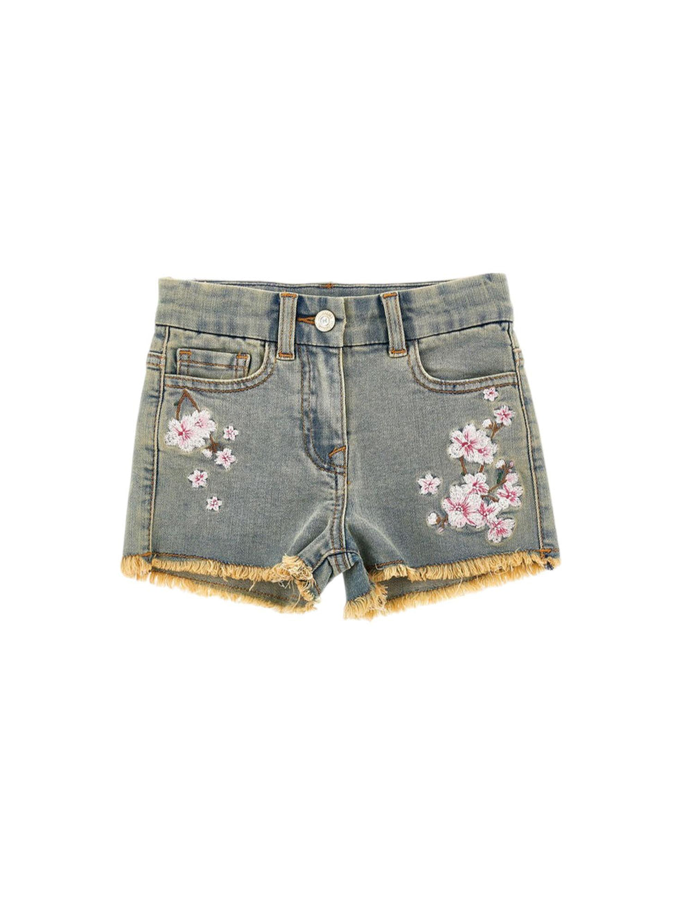 Shorts bambina in denim ricamato