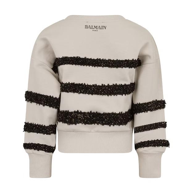 Felpa a righe BX4A20 Z3183 /107OR BALMAIN 