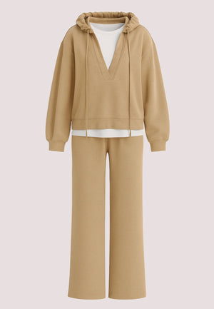 Completo loungewear felpa con cappuccio e pantaloni wide leg 252LI2QAA /12670 TWINSET 