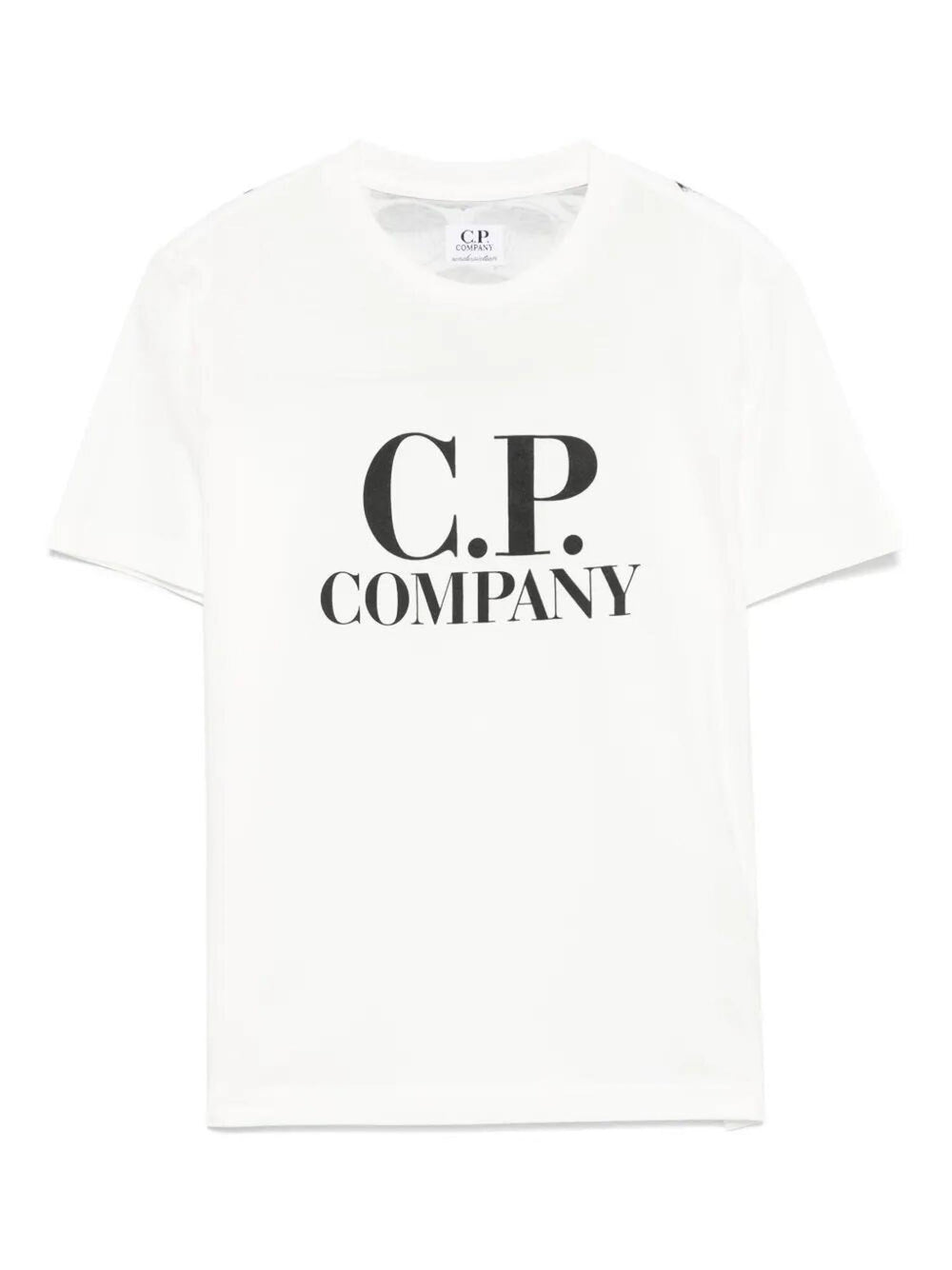T-shirt bambino bianca in cotone con maxi logo