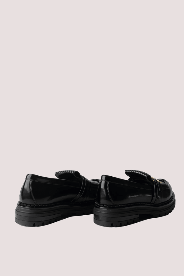 Mocassini in vernice con logo e dettagli smerlati black F4A4 E0398 1259 /930 ELISABETTA FRANCHI La Mia Bambina 