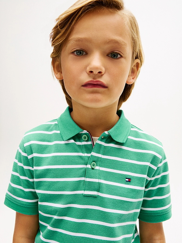 Polo a righe con logo Tommy Hilfiger KB0KB09103J /L5Y TOMMY HILFIGER 