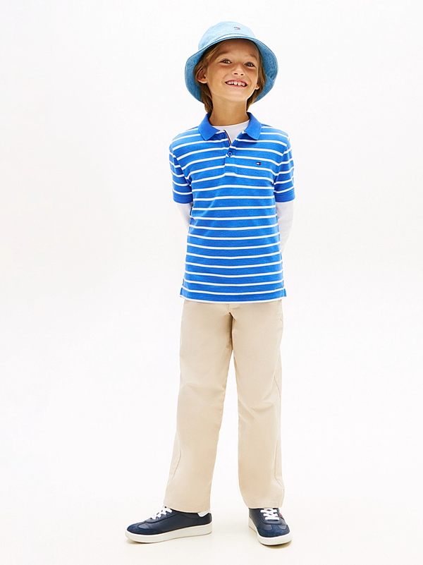 Polo a righe con logo Tommy Hilfiger KB0KB09103J /C6H TOMMY HILFIGER 