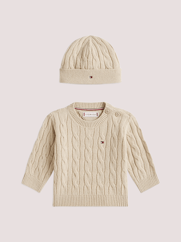 Completo maglia e cappellino in maglia Tommy Hilfiger KN0KN02158 /ABY TOMMY HILFIGER 