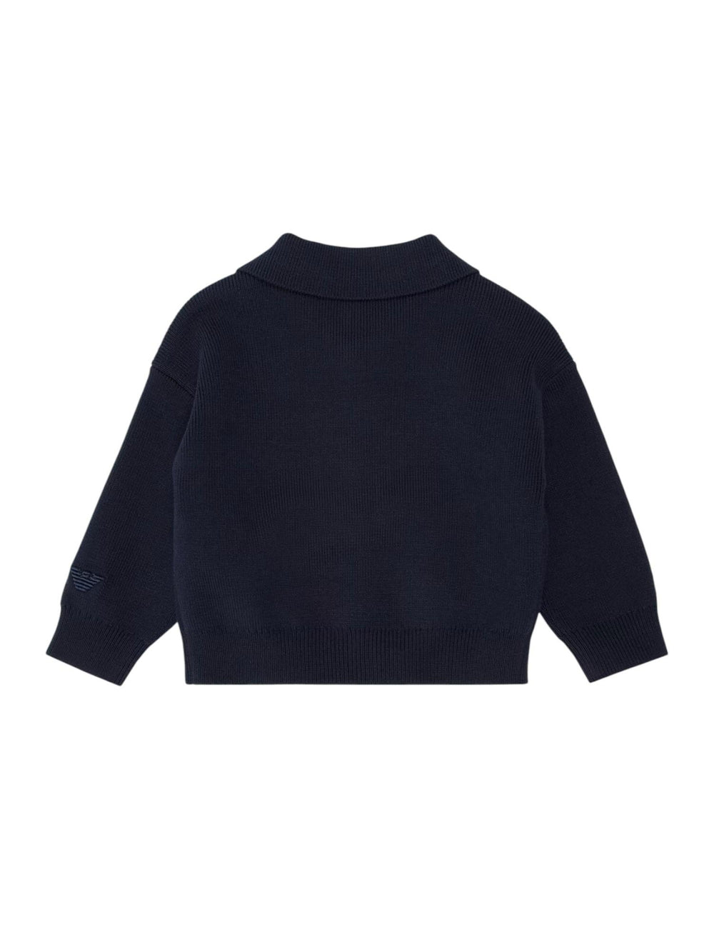Cardigan bambino blu navy con tasche frontali