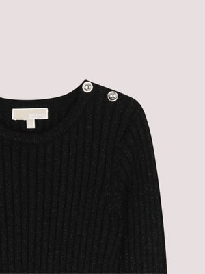 Abito lungo Michael Kors Kids nero a coste e maniche lunghe R30476 /09B MICHAEL KORS 