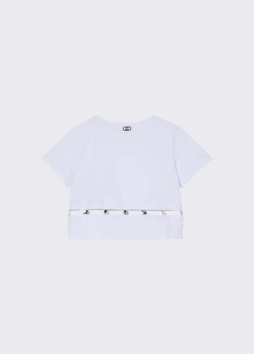 T-shirt con castoni gioiello GA6166 JS003 /10601 LIU JO 