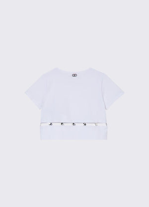 T-shirt con castoni gioiello GA6166 JS003 /10601 LIU JO 
