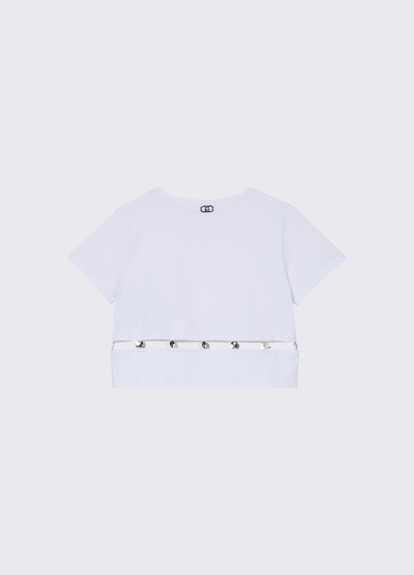 T-shirt con castoni gioiello GA6166 JS003 /10601 LIU JO 