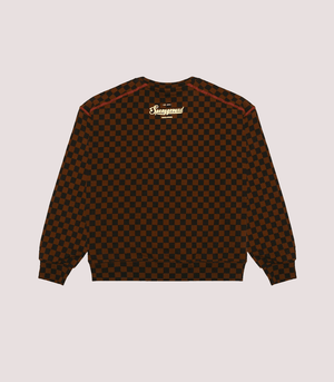Takeover the throne checkered crewneck SPY1364G /BROWN SPRAYGROUND 
