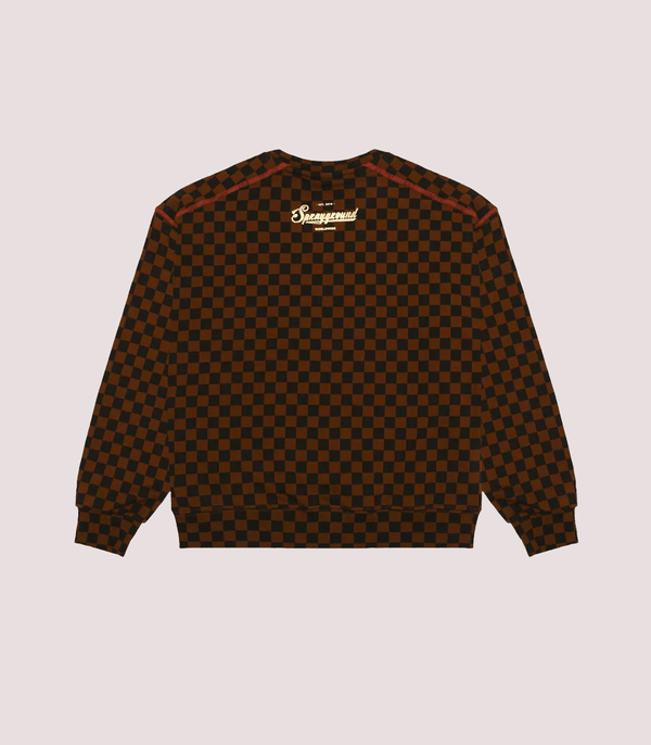 Takeover the throne checkered crewneck SPY1364G /BROWN SPRAYGROUND 