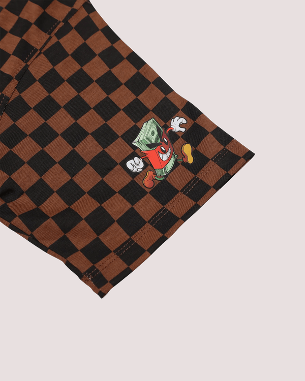 Get out bear checkered regular t-shirt SPY1424 /CHECK SPRAYGROUND 