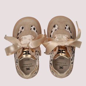 Sneakers basse con stampa animalier beige/gold F1A9 E0492 1917 /X673 ELISABETTA FRANCHI La Mia Bambina 