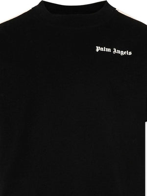 T-shirt con logo stampato sul petto e bande in gros-grain avorio sulle maniche PBAA011S26JER001 /110 PALM ANGELS 