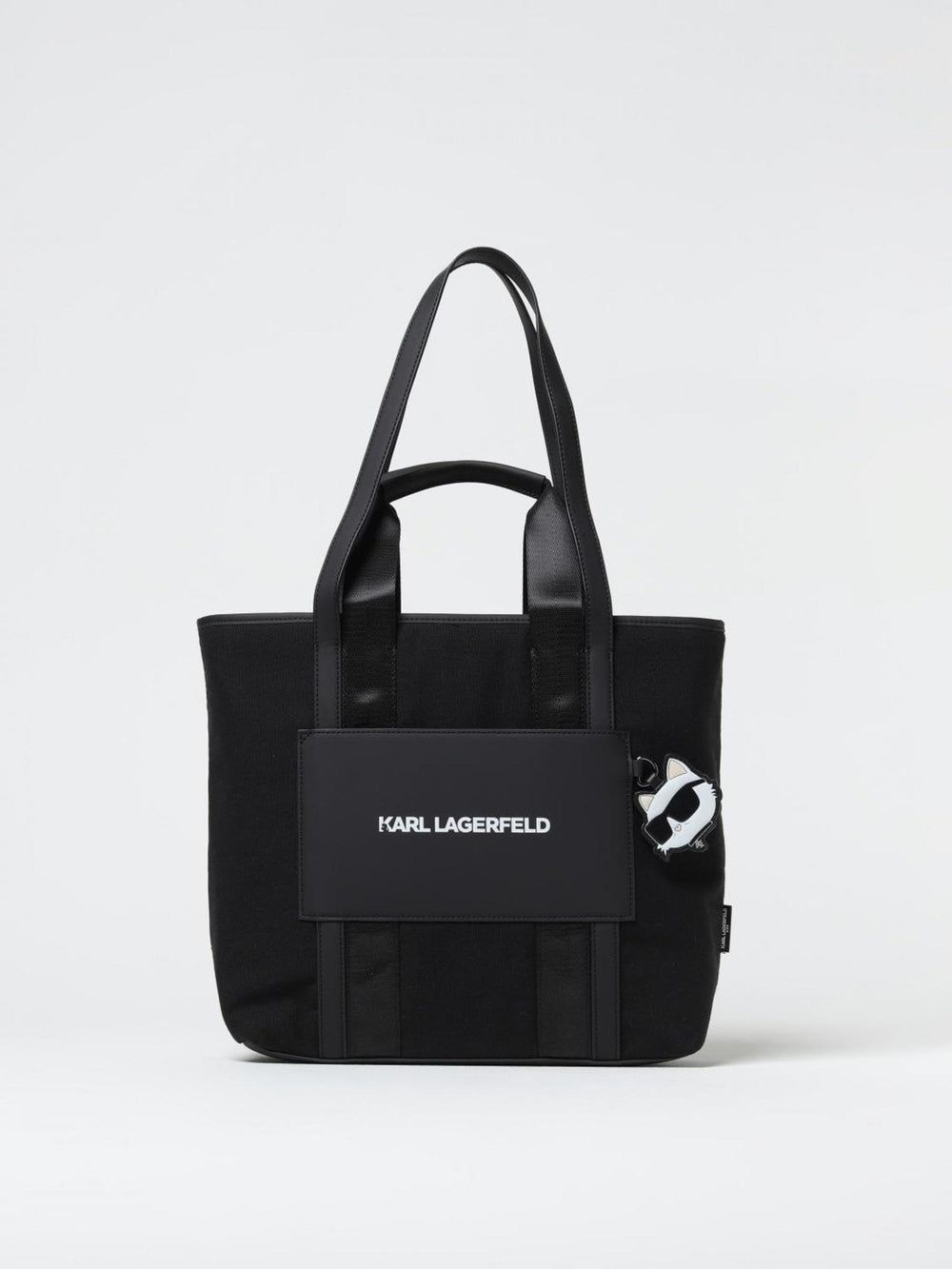 Borsa utility nera con charm Choupette