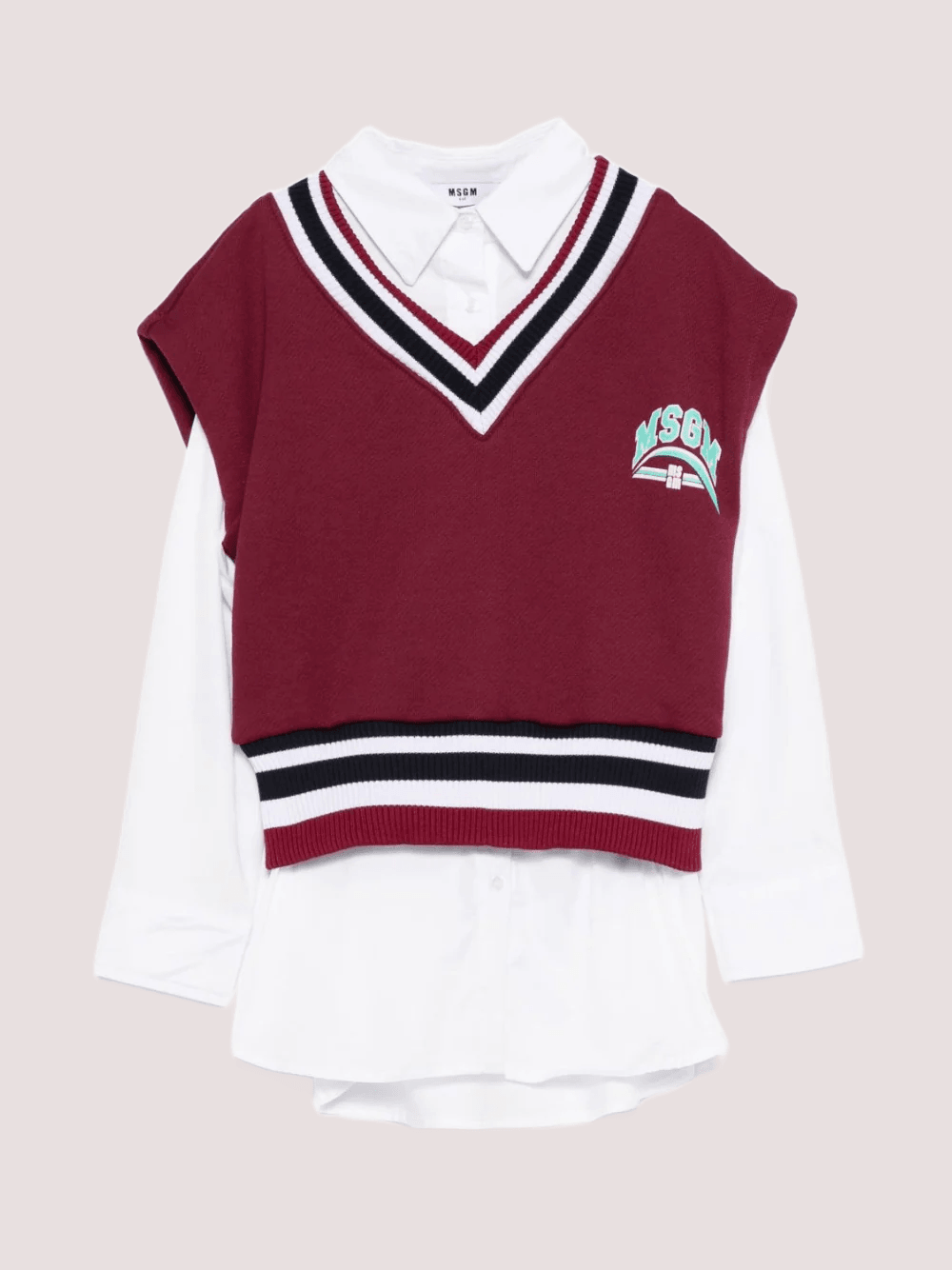 Gilet con camicia , con scollo a V F5MSJGDR117 /MS054 MSGM KIDS 