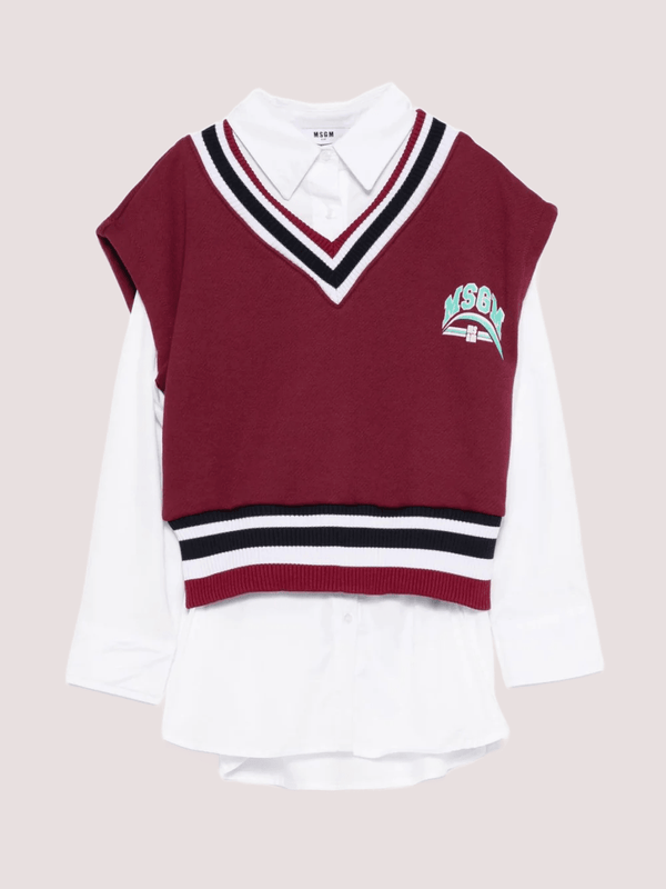 Gilet con camicia , con scollo a V F5MSJGDR117 /MS054 MSGM KIDS 