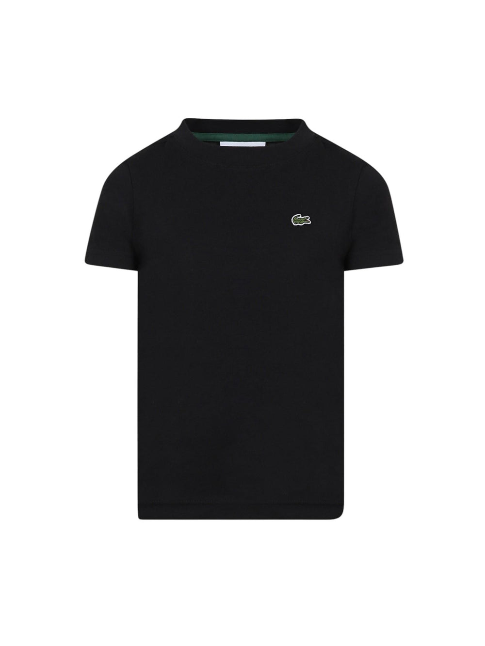 T-shirt bambino nera in cotone a maniche corte