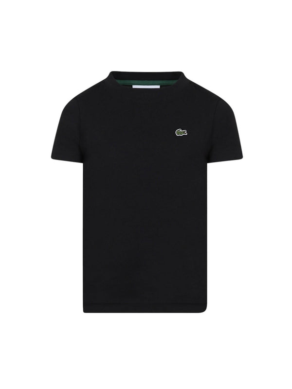 T-shirt bambino nera in cotone a maniche corte