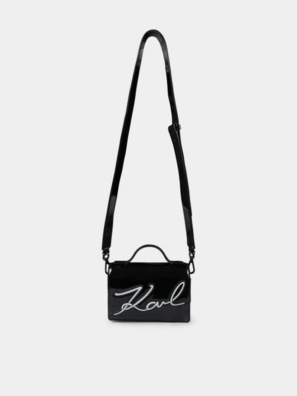 Borsa bambina nera in vernice