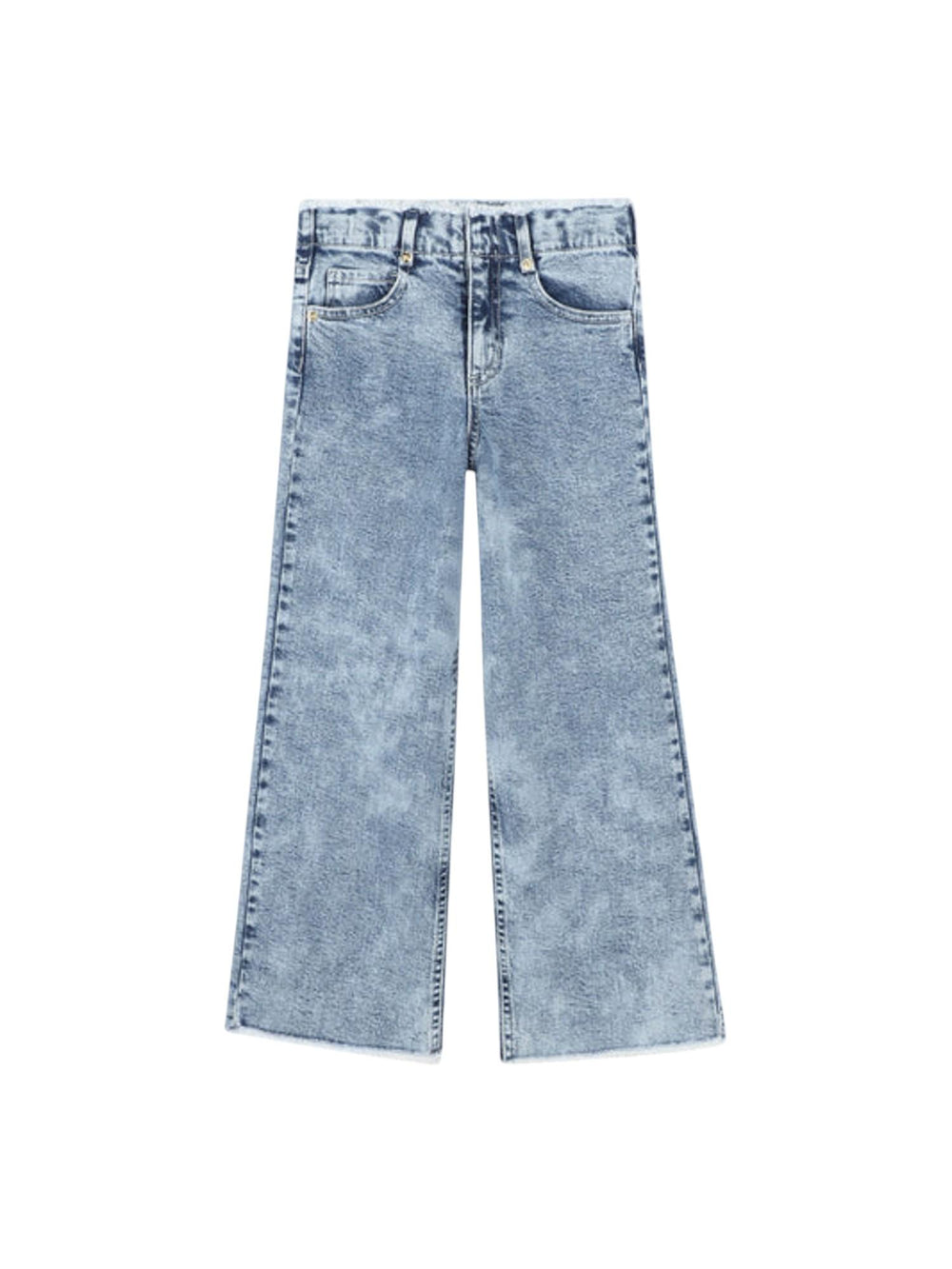 Jeans bambina a zampa in denim slavato