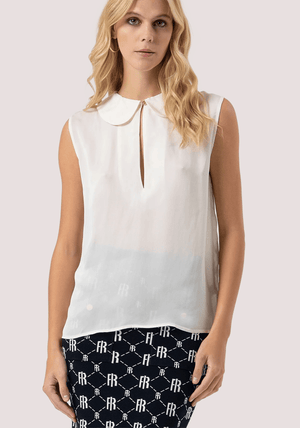 Top senza maniche in tessuto con seta FR25WT2014W80701 /108 FRACOMINA 