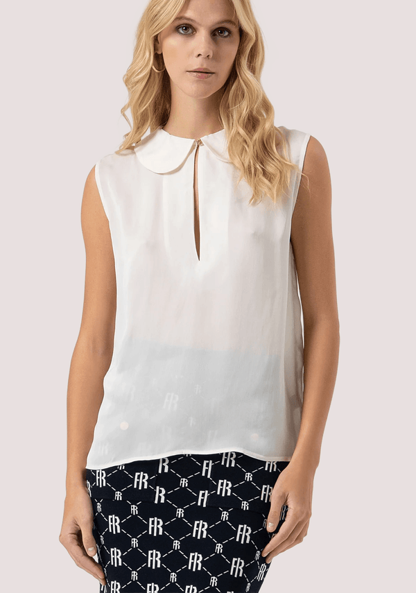 Top senza maniche in tessuto con seta FR25WT2014W80701 /108 FRACOMINA 