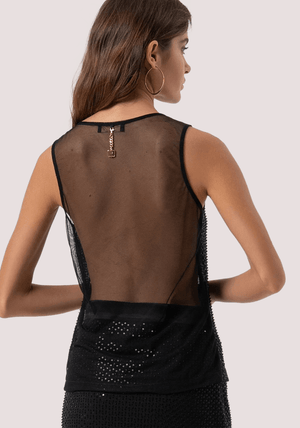 Top senza maniche con paillettes FQ25WT1002W424R9 /53 FRACOMINA 