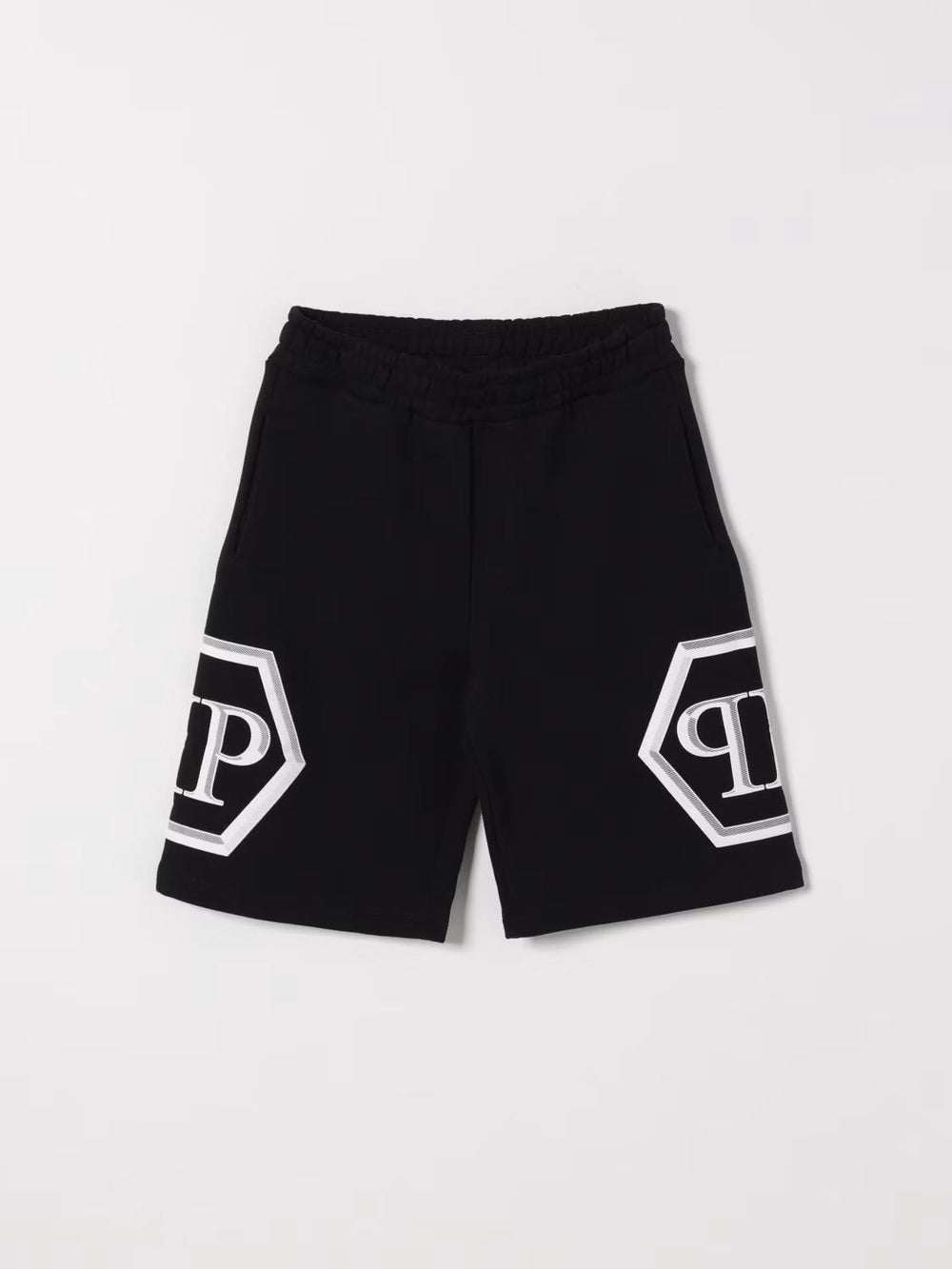 Shorts in cotone con logo Philipp Plein S6PHJBBE140 /110 PHILIPP PLEIN JUNIOR 
