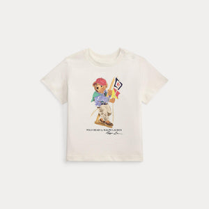 T-shirt in jersey di cotone con l'orso polo 320A12428 /002 POLO RALPH LAUREN 