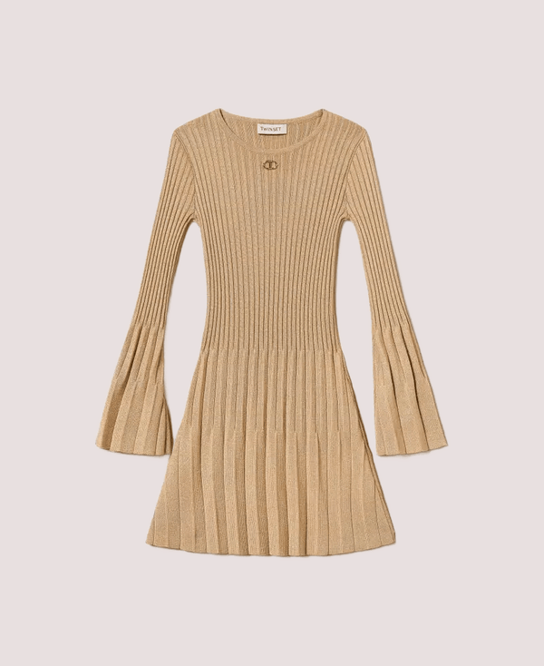 Abito corto in maglia plissé con lurex 252GJ3110 /12736 TWINSET 