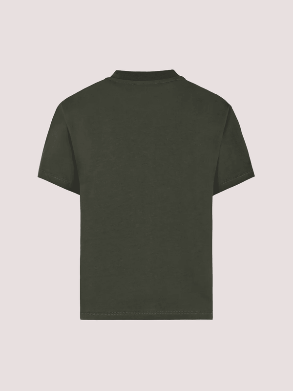 T-shirt verde per bambini con logo ricamato BX8P51 Z3186 /762NE BALMAIN 