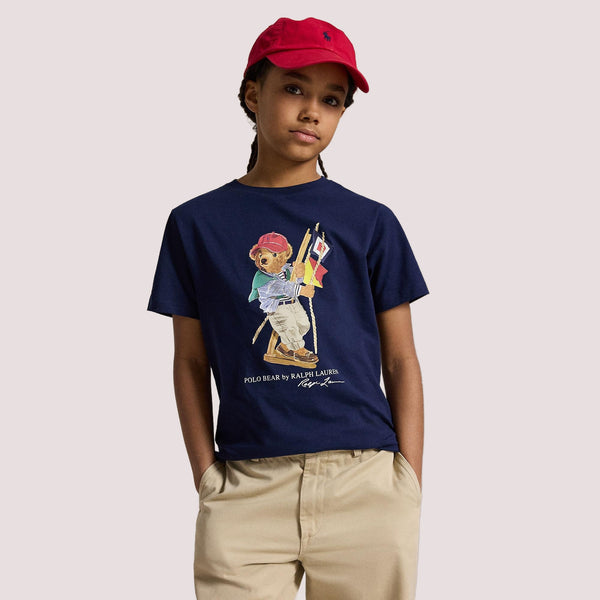 T-shirt in jersey di cotone con l'orso polo 323A12428 /002 POLO RALPH LAUREN 