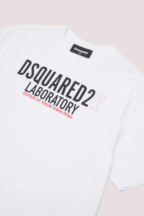 T-shirt in jersey con logo Laboratory DQ2991 D0ACD /DQ100 DSQUARED2 JUNIOR 