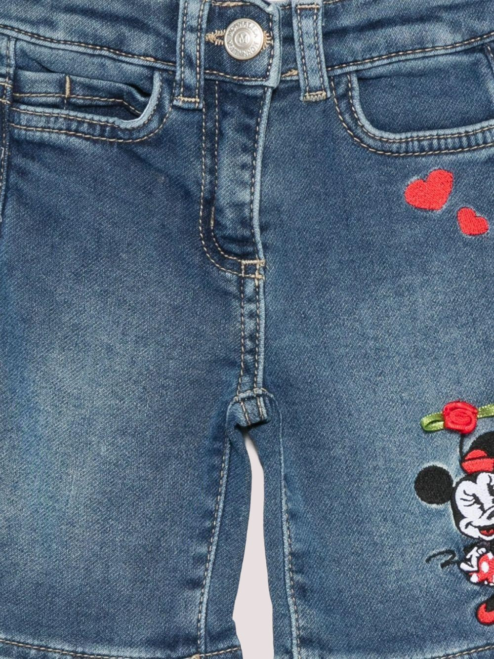 Shorts per neonata Monnalisa denim con ricamo di Minnie Mouse<BR/> 39F406 6043 /0055 MONNALISA 