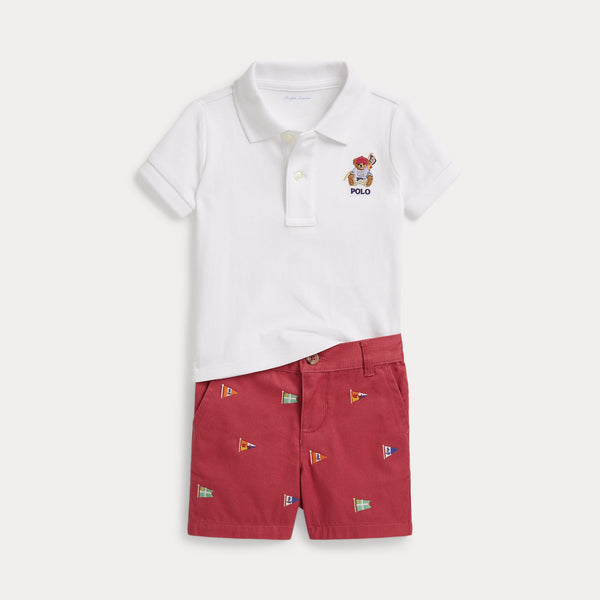 Polo bear morbido cotone con pantaloncini 320B14065 /001 POLO RALPH LAUREN 
