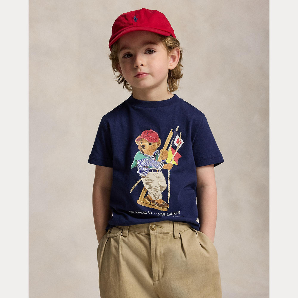 T-shirt in jersey di cotone con l'orso polo 322A12428 /001 POLO RALPH LAUREN 